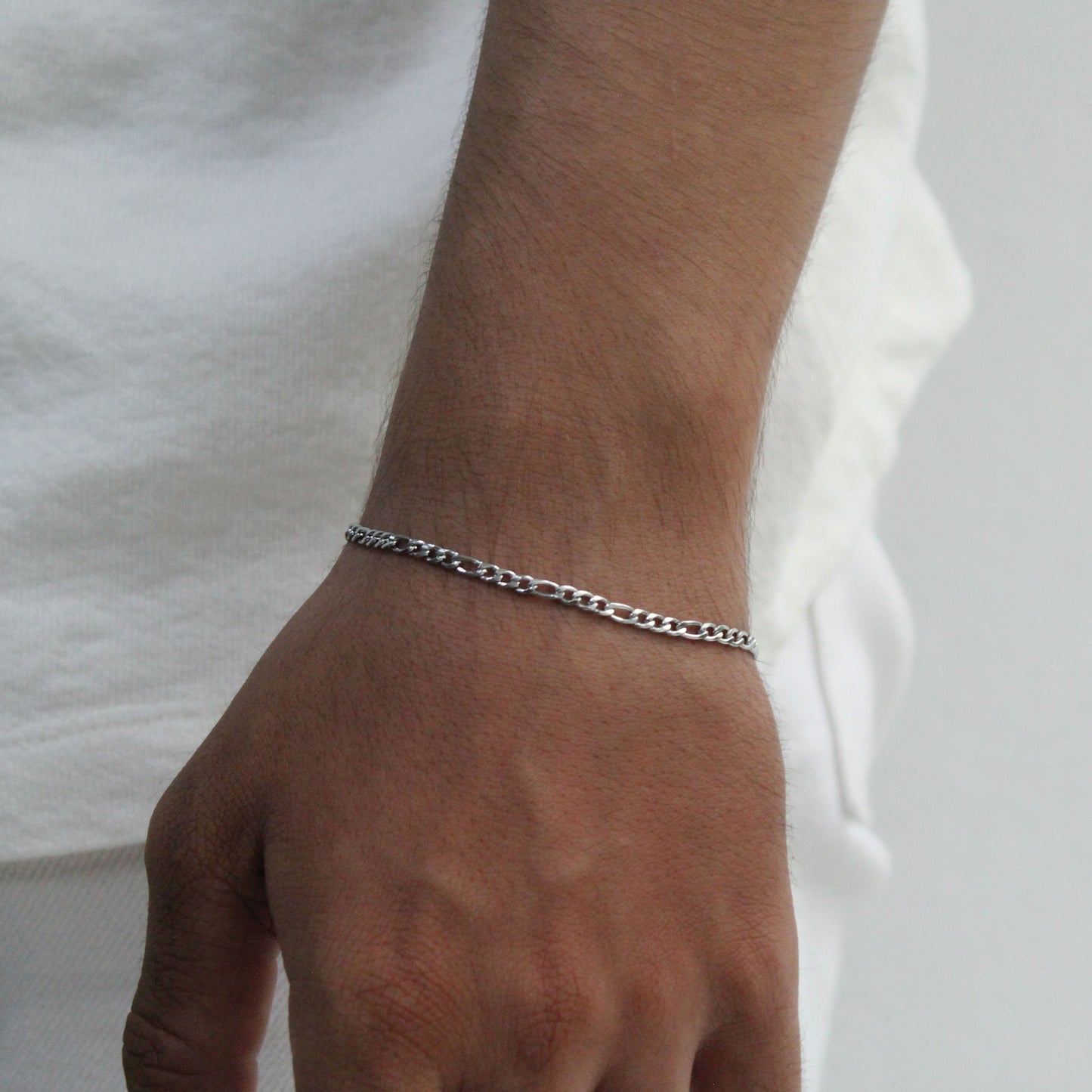 Figaro Bracelet (Silver) 3 mm