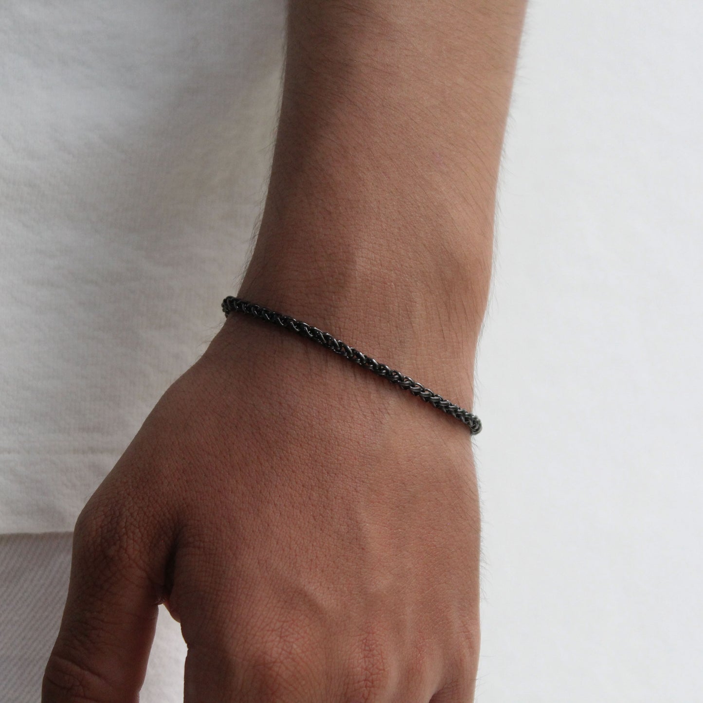 Wheat Bracelet (Black) 3mm