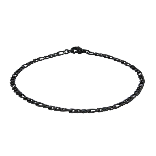 Figaro Bracelet (Black) 3 mm