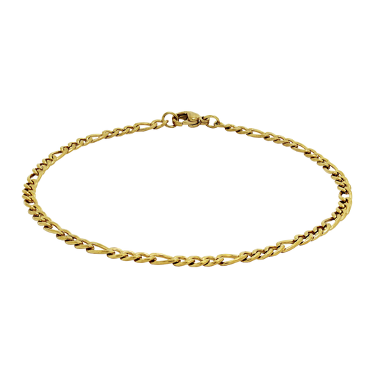 Figaro Bracelet (Gold) 3 mm