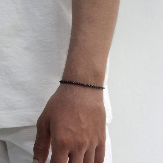 Box Bracelet (Black) 3 mm