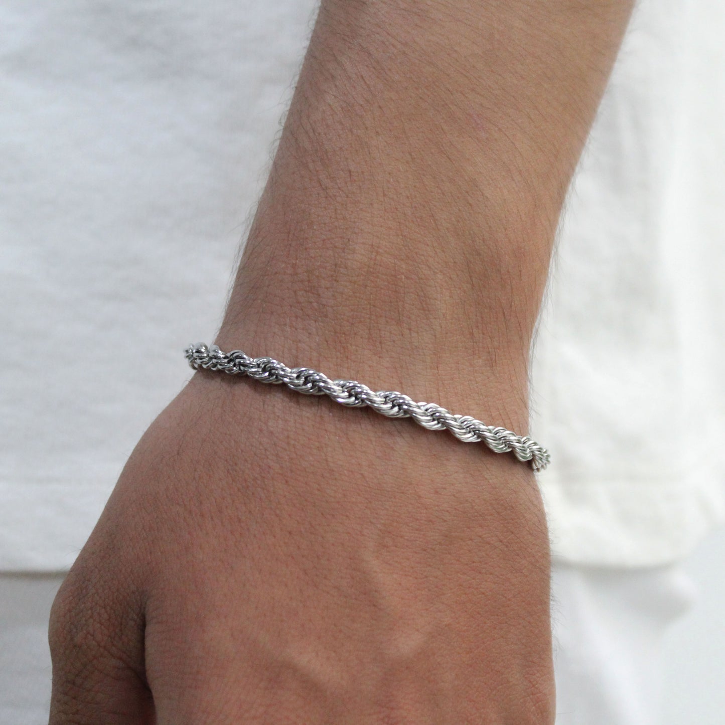 Rope Bracelet (Silver) 5 mm