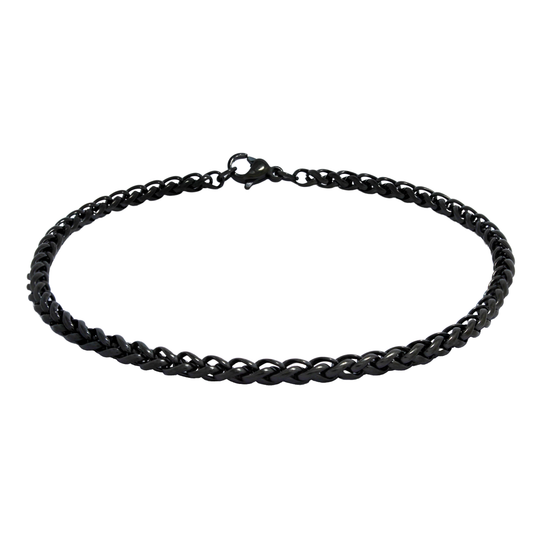 Wheat Bracelet (Black) 3mm